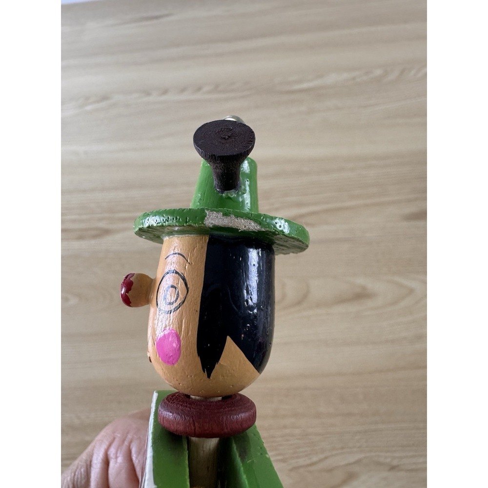 Vintage German Wooden Jumping Jack Pull String Puppet Ornament Folk Art 8" - Picture 7 of 11
